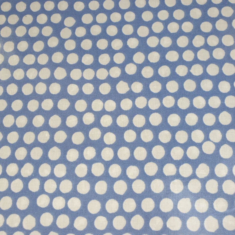 OilCloth Fabric Spotty Denim Blue 