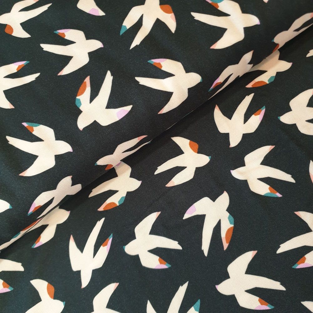 Dashwood Studio Bold & Bloom Rayon Fabric Birds 