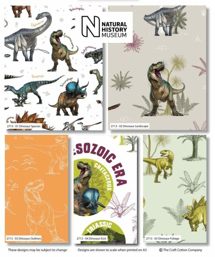 Fat Quarter Bundle Birds Age Of the Dinosaurs - Natural History Museum 