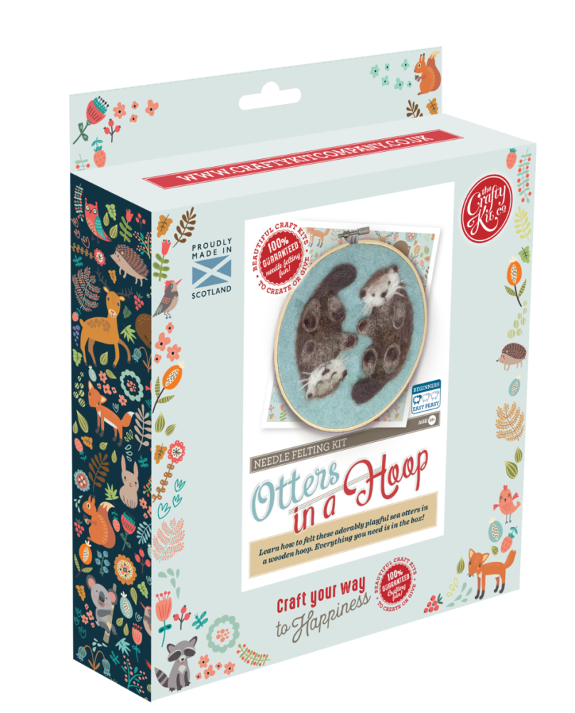 Crafty Kit Otters In A Hoop Needle Felting Kit 
