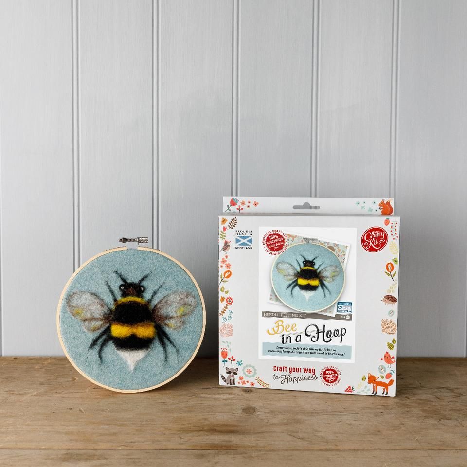 Crafty Kit Bee In A Hoop Needle Felting Kit