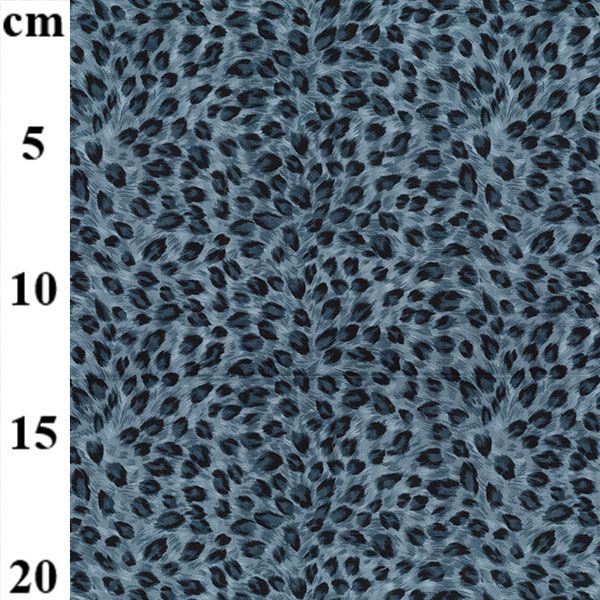 Cotton Poplin Fabric Cheetah Print Blue/Grey 