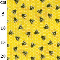 Cotton Poplin Fabric Honey Bees 