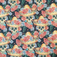 Cotton Fabric Mexican Skulls 