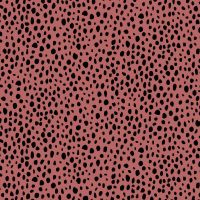 French Terry Fabric Rain Of Dots Spiced Coral 