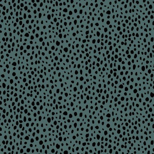 French Terry Fabric Rain Of Dots Old Green 
