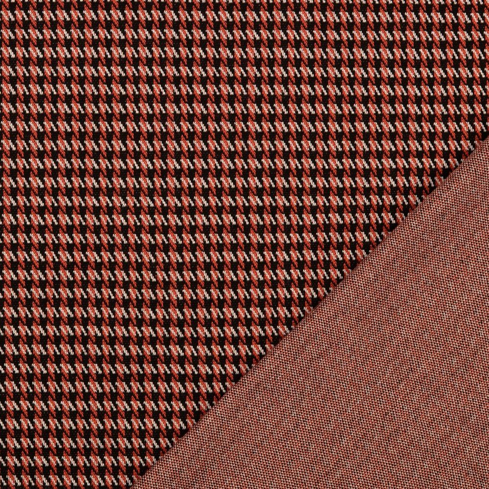 Jacquard Jersey Knit Houndstooth Rust 