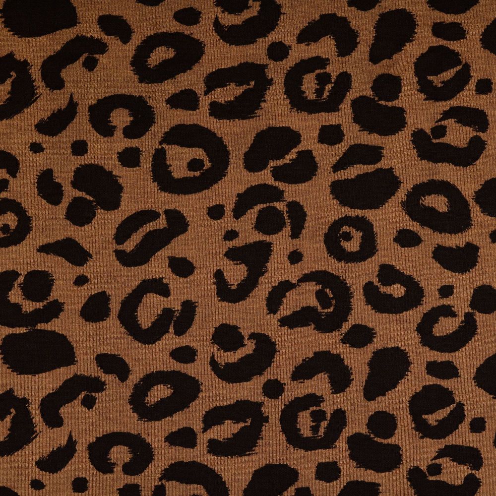 Jersey Knit Fabric Animal Print Brown/Black 