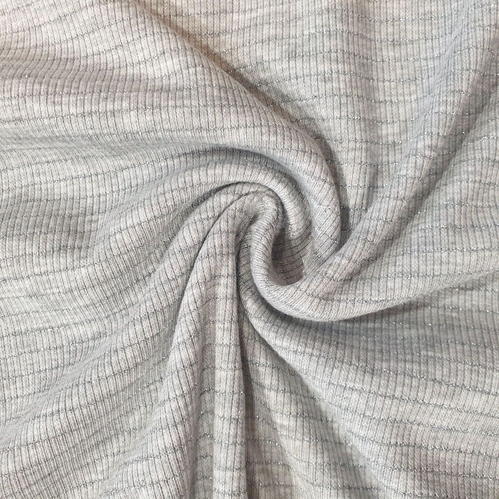 Metallic Jersey Stripe Grey 