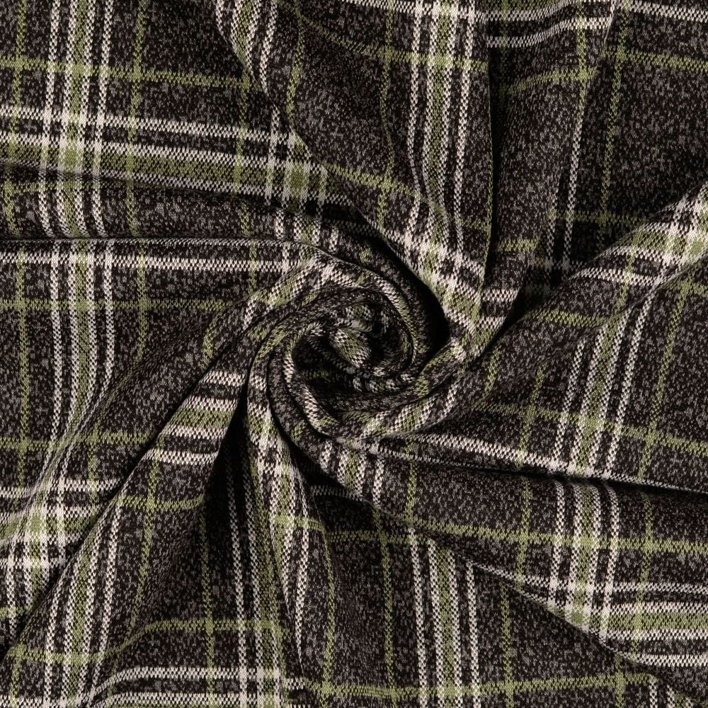 Jersey Jacquard Knit Fabric Grey/Khaki 