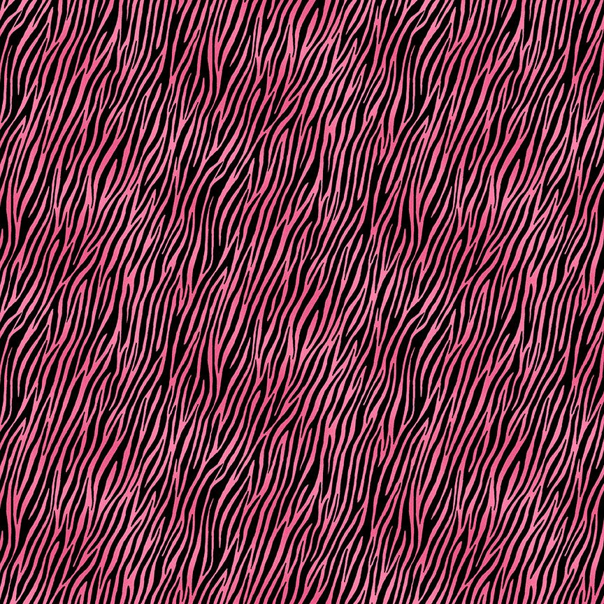 Makower Cotton Fabric Jewel Zebra Hot Pink