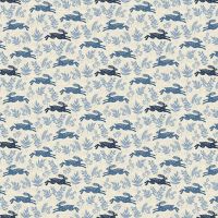 Makower Cotton Fabric Hedgerow Hares Blue 