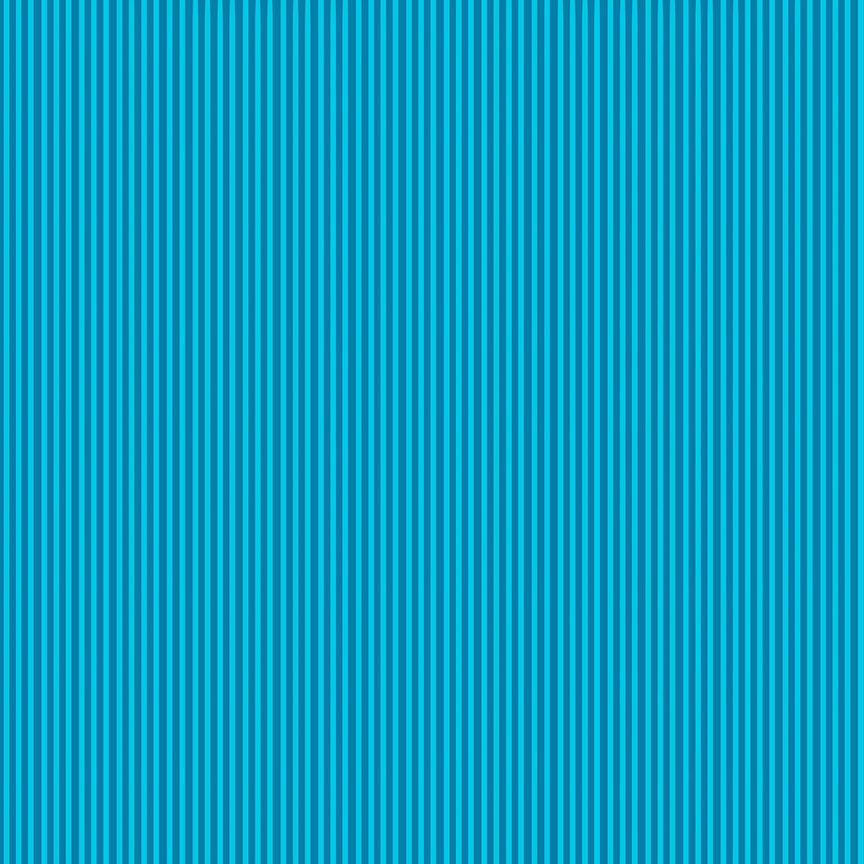 Makower Cotton Fabric Simple Stripe Blue / Turq 