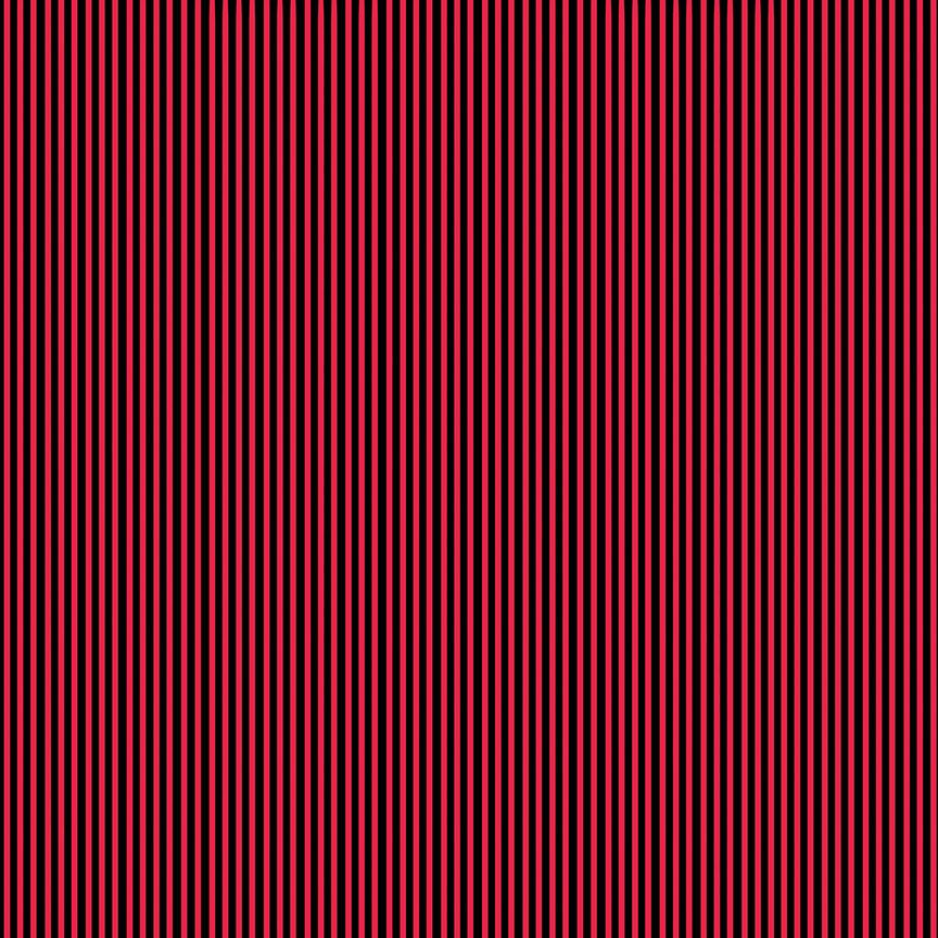 Makower Cotton Fabric Simple Stripe Black / Red