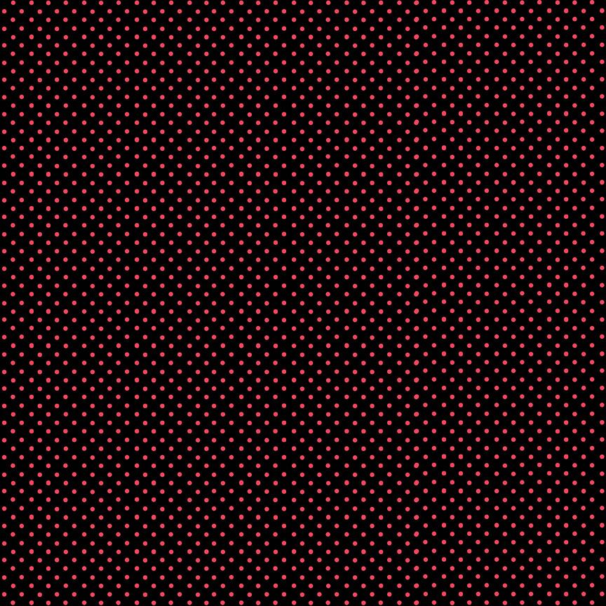 Makower Cotton Fabric Spot Red On Black