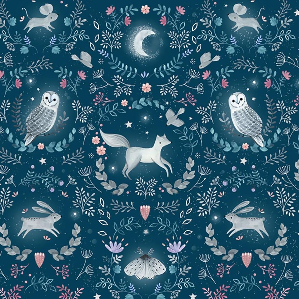 Dashwood Studio Cotton Fabric Nightfall Dreams Animals