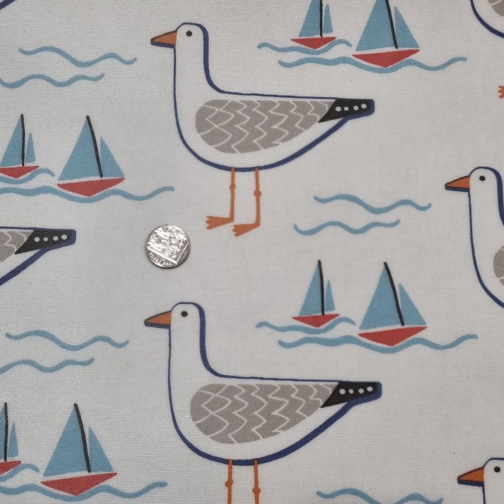 Oilcloth Fabric Gull Matt