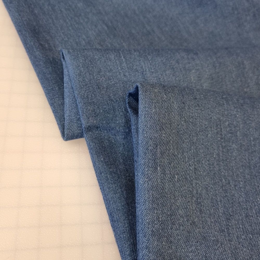 Recycled Stretch Denim Fabric Medium Blue 