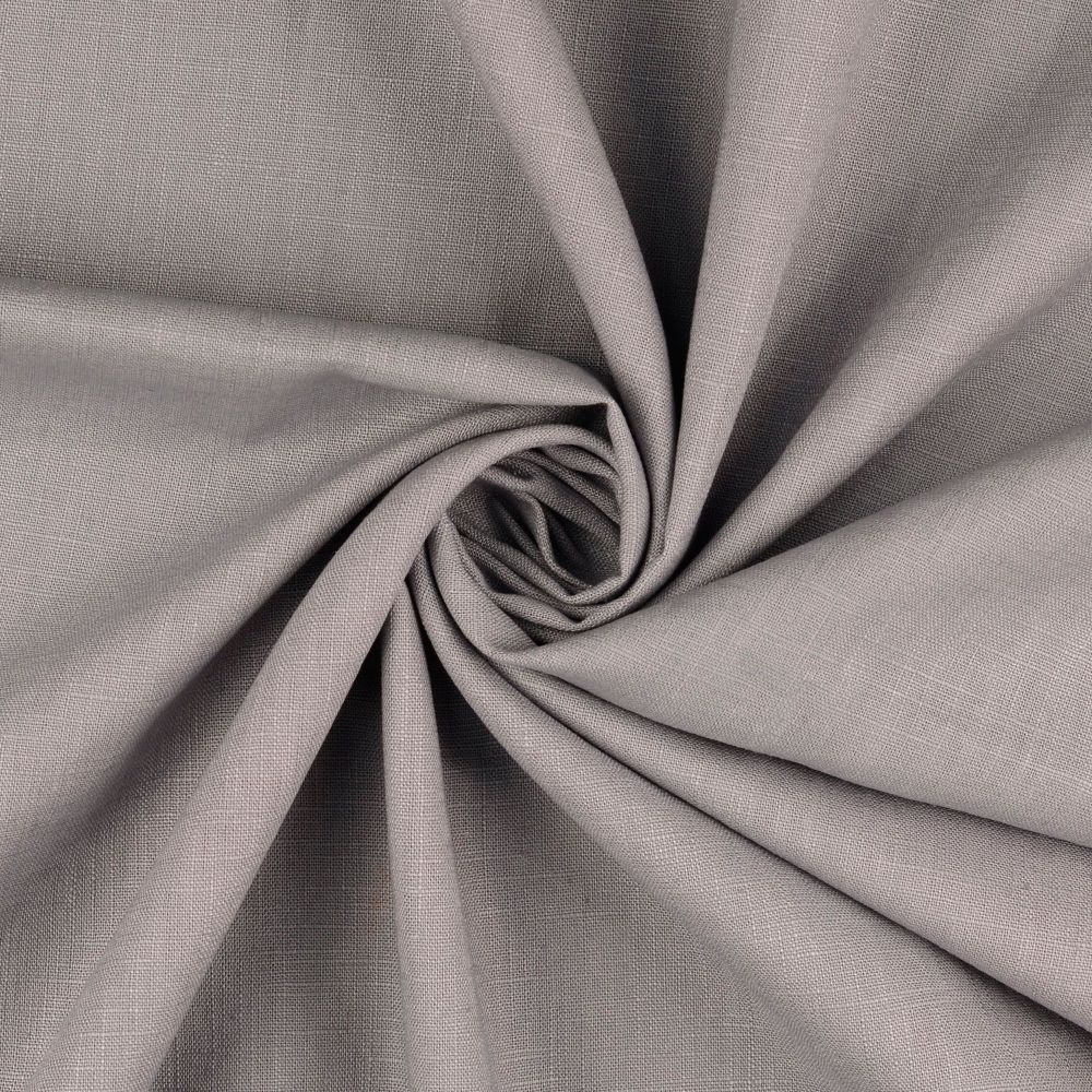 Plain Washed Linen Fabric Grey 3002