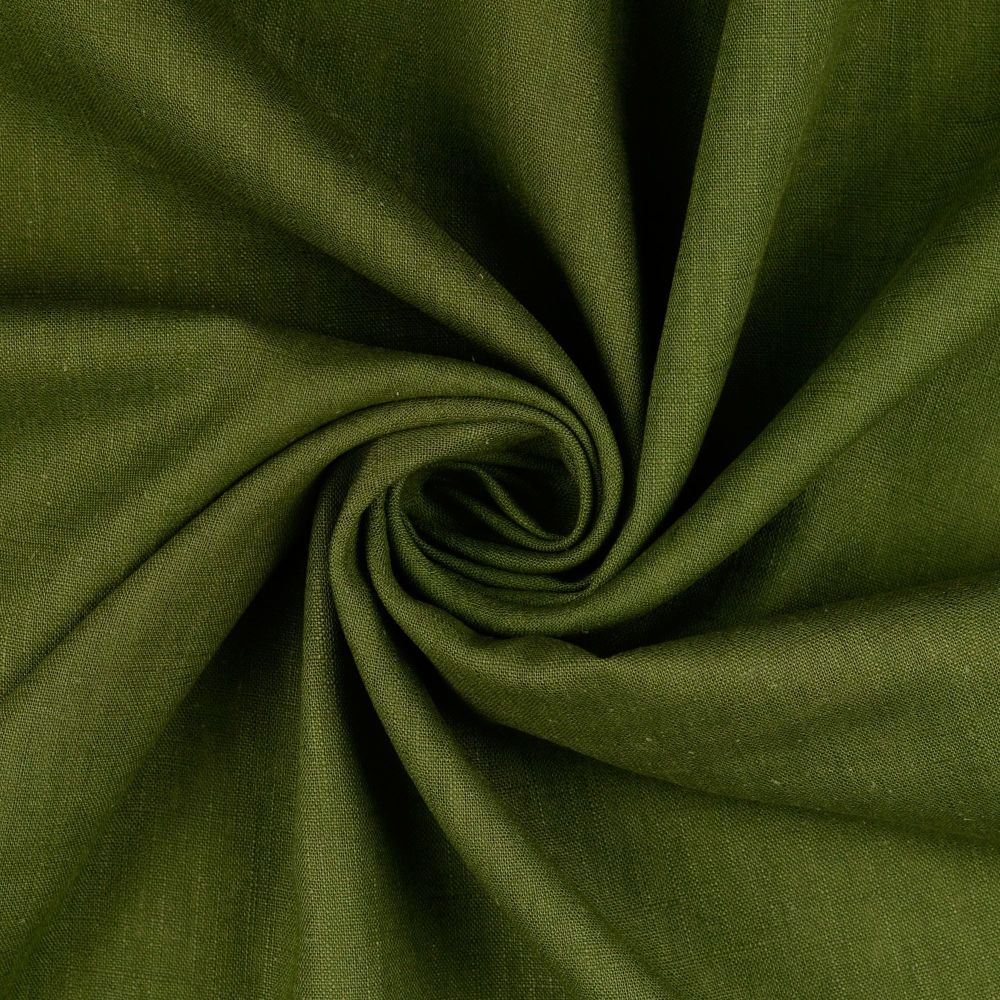 Plain Washed Linen Fabric Khaki 