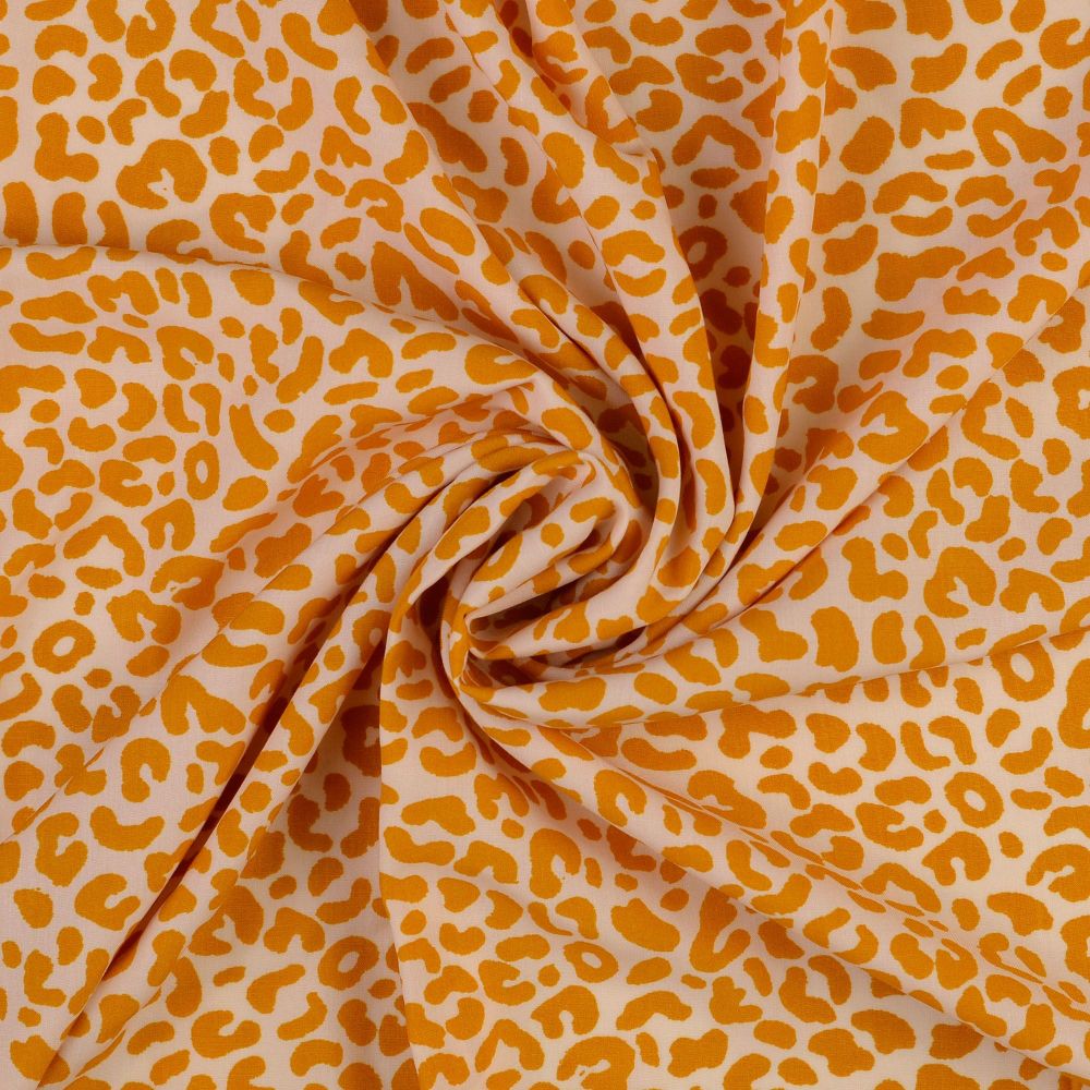 Viscose Fabric Leopard Print Ochre 