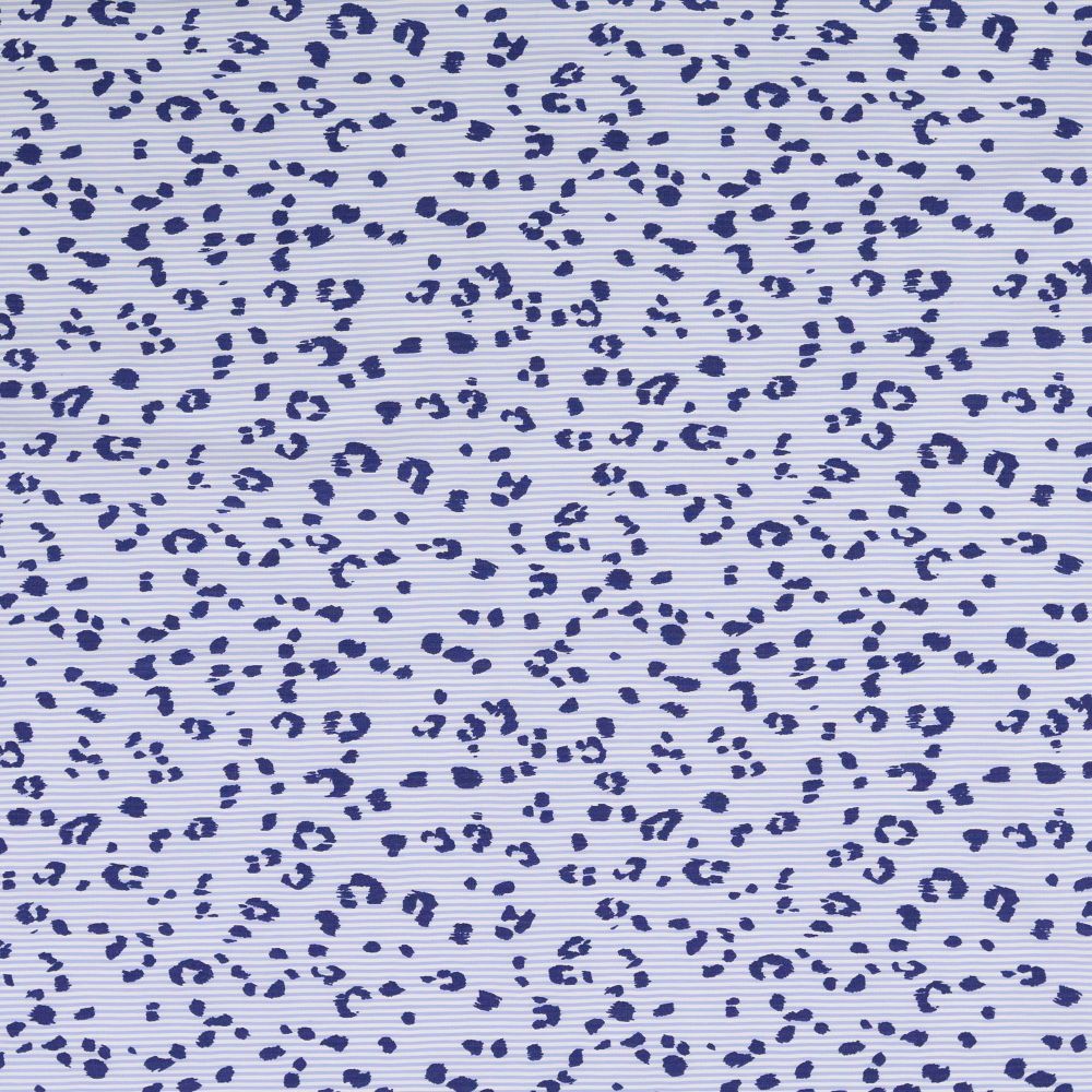Lightweight Cotton Stretch Fabric Striped Leopard Print 