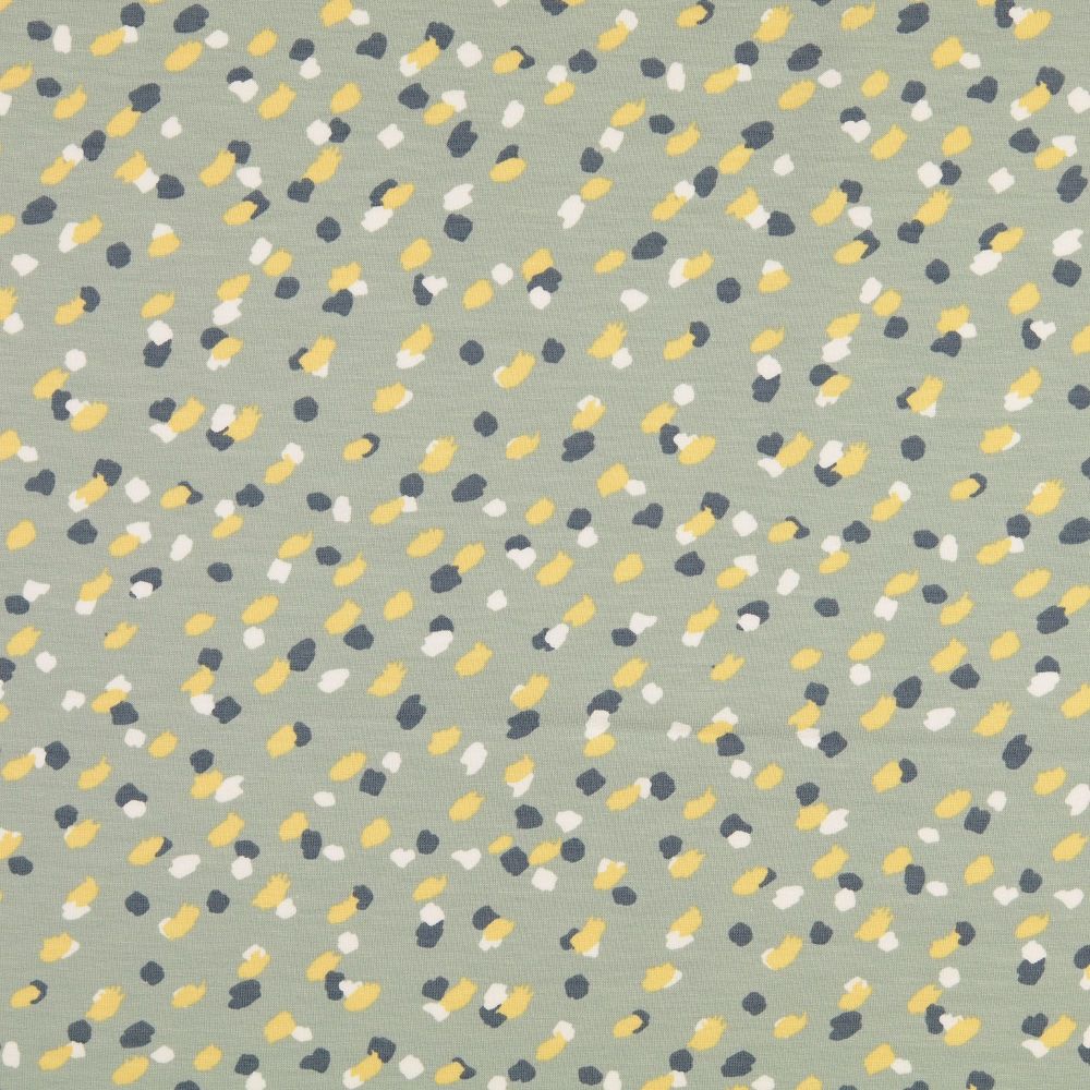 French Terry Fabric Soft Mint Dotty 