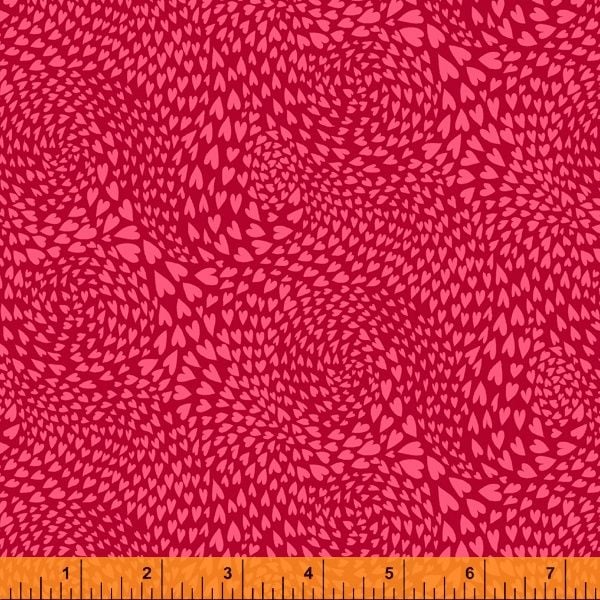 Eden By Sally Kelly Windham Fabrics Swirl Of Hearts Red Cotton