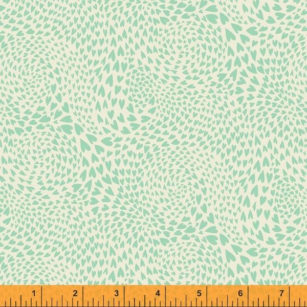 Eden By Sally Kelly Windham Fabrics Swirl Of Hearts Mint Green Cotton