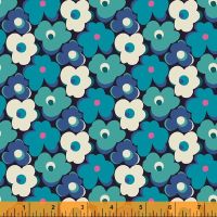 Eden By Sally Kelly Windham Fabrics Flower Bump Blue Cotton