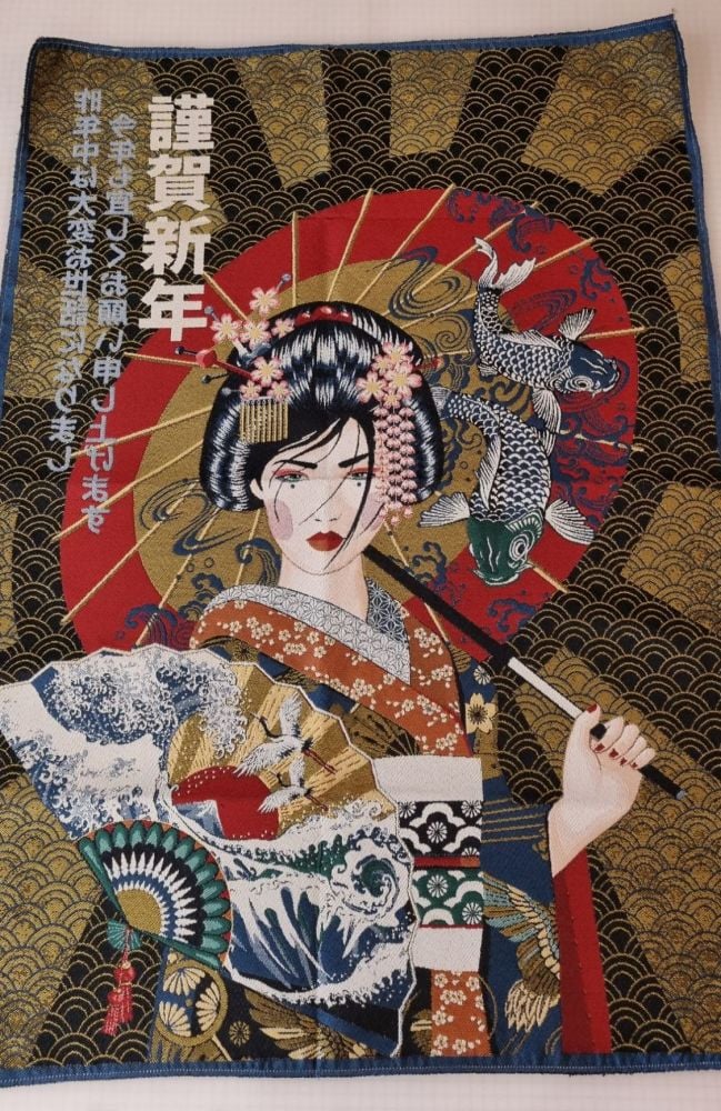 Large Jacquard Fabric Panel Geisha
