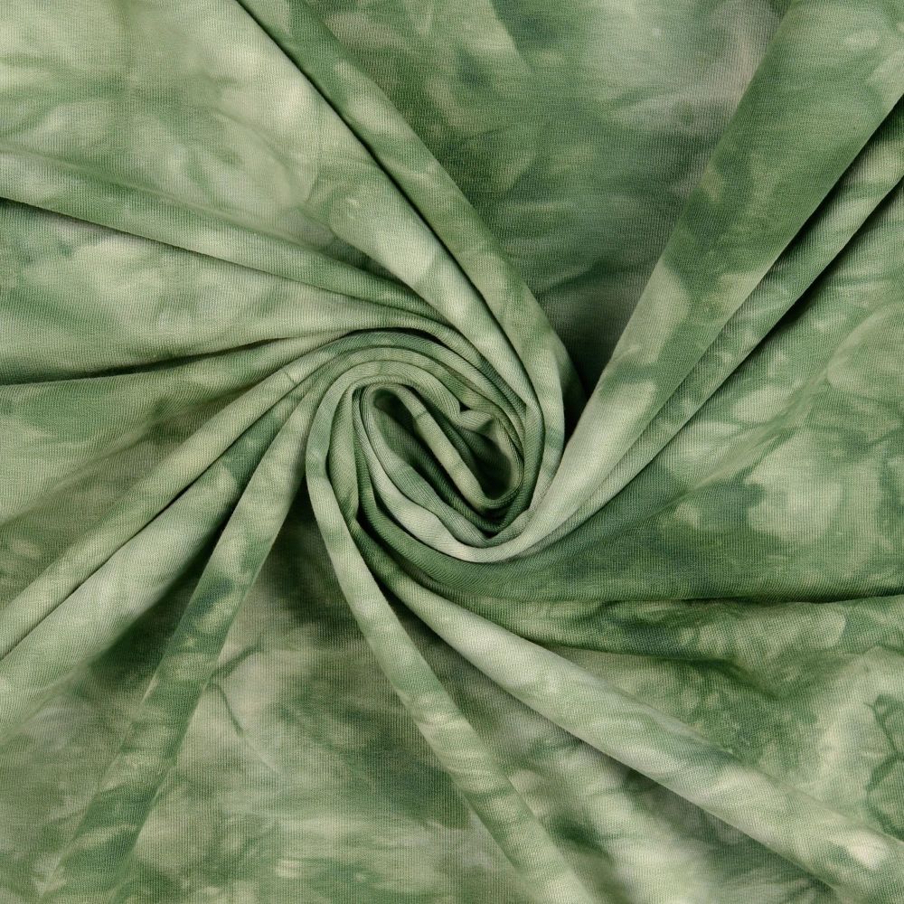 French Terry Fabric Batik Green 
