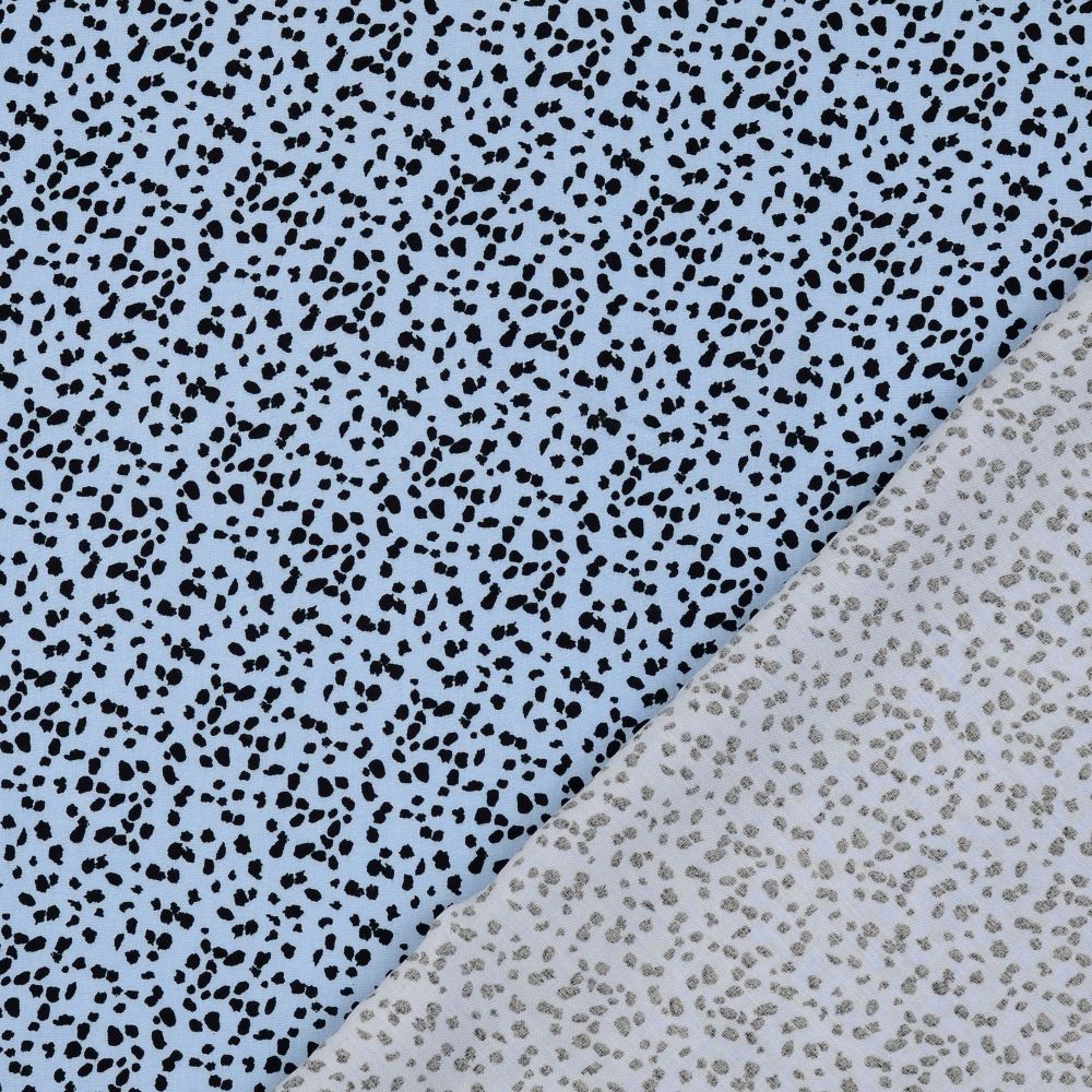 Viscose Fabric Dots Blue 