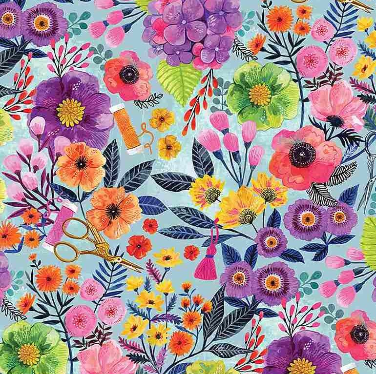 Dear Stella Cotton Fabric Sewing Florals