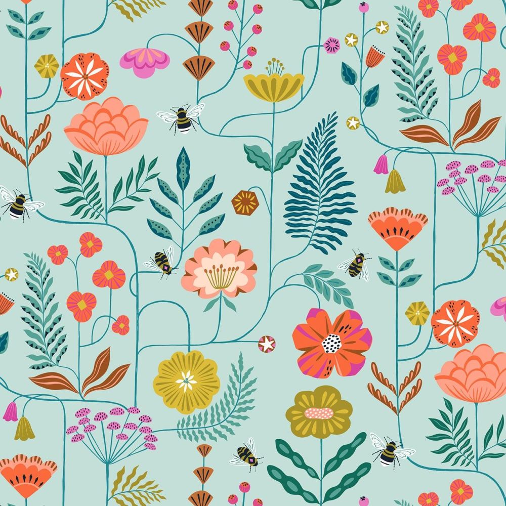 Dashwood Studio Cotton Fabric Flutter By Flower Garden & Bees 
