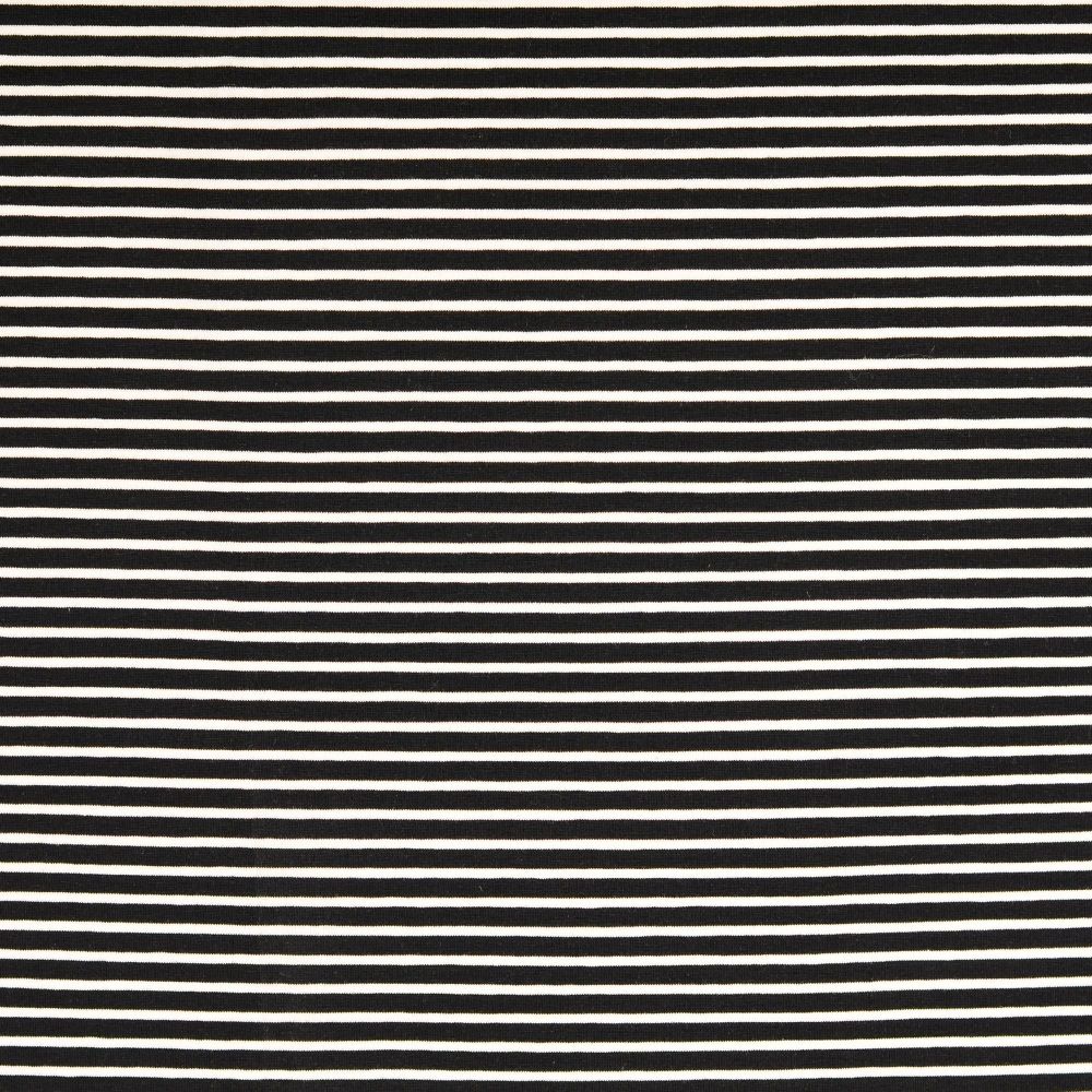 Cotton Jersey Fabric Stripe Black/White