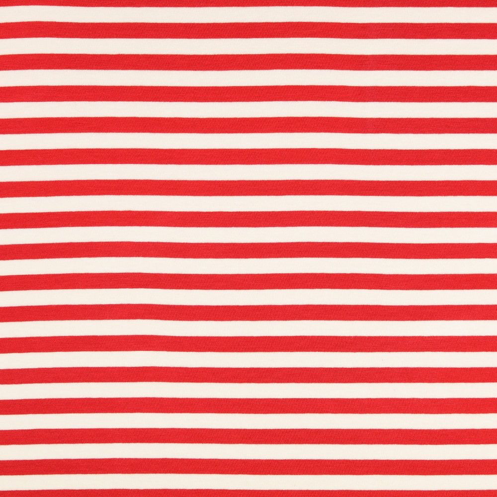 Viscose Jersey Fabric Stripe Red/White