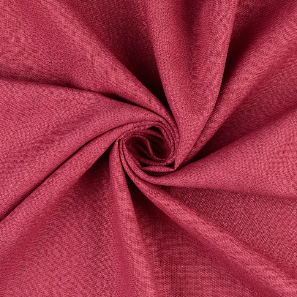 Plain Washed Linen Fabric Rouge 7016