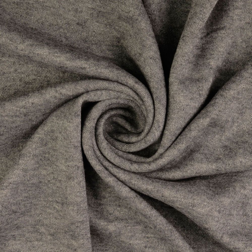 Jersey Knit Melange Fabric Smoke Grey
