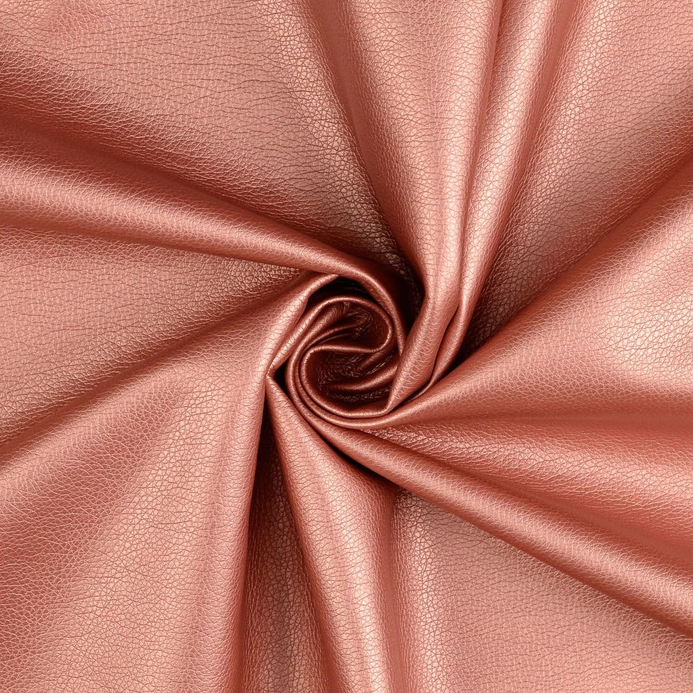 Faux Leather Fabric Rose Gold Shimmer