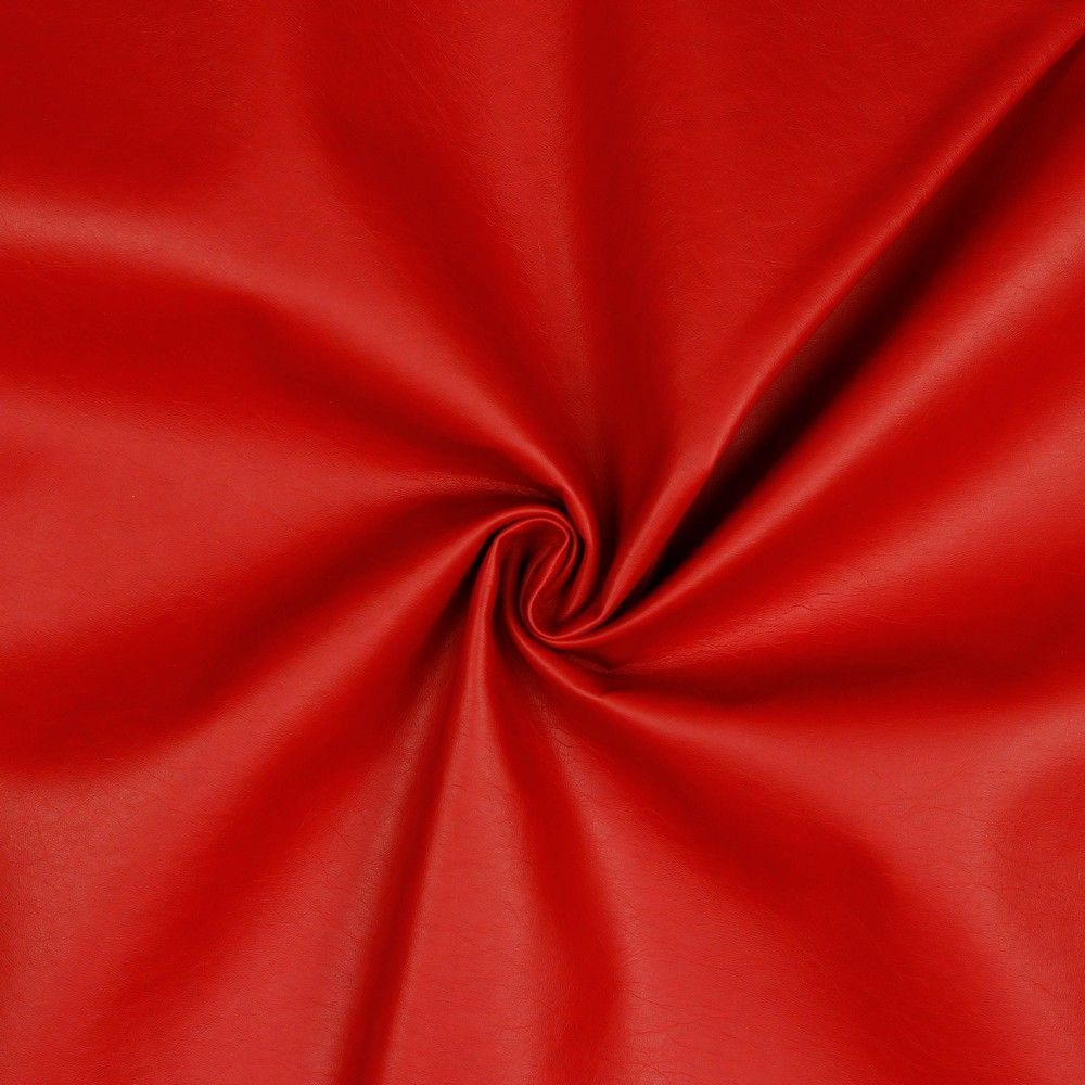 Faux Leather Fabric Red