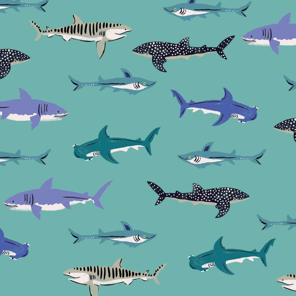 Dashwood Studio Cotton Fabric Aquatic Paradise Sharks 