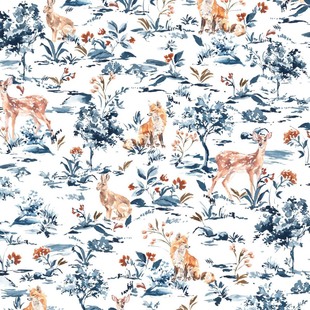 Dashwood Studio Cotton Fabric Into The Wild Forest Friends White 