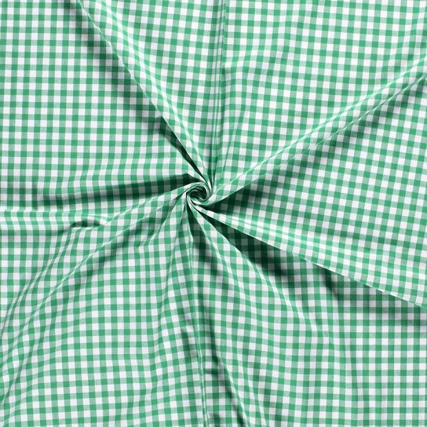 Yard Dyed Cotton Fabric Gingham Green 