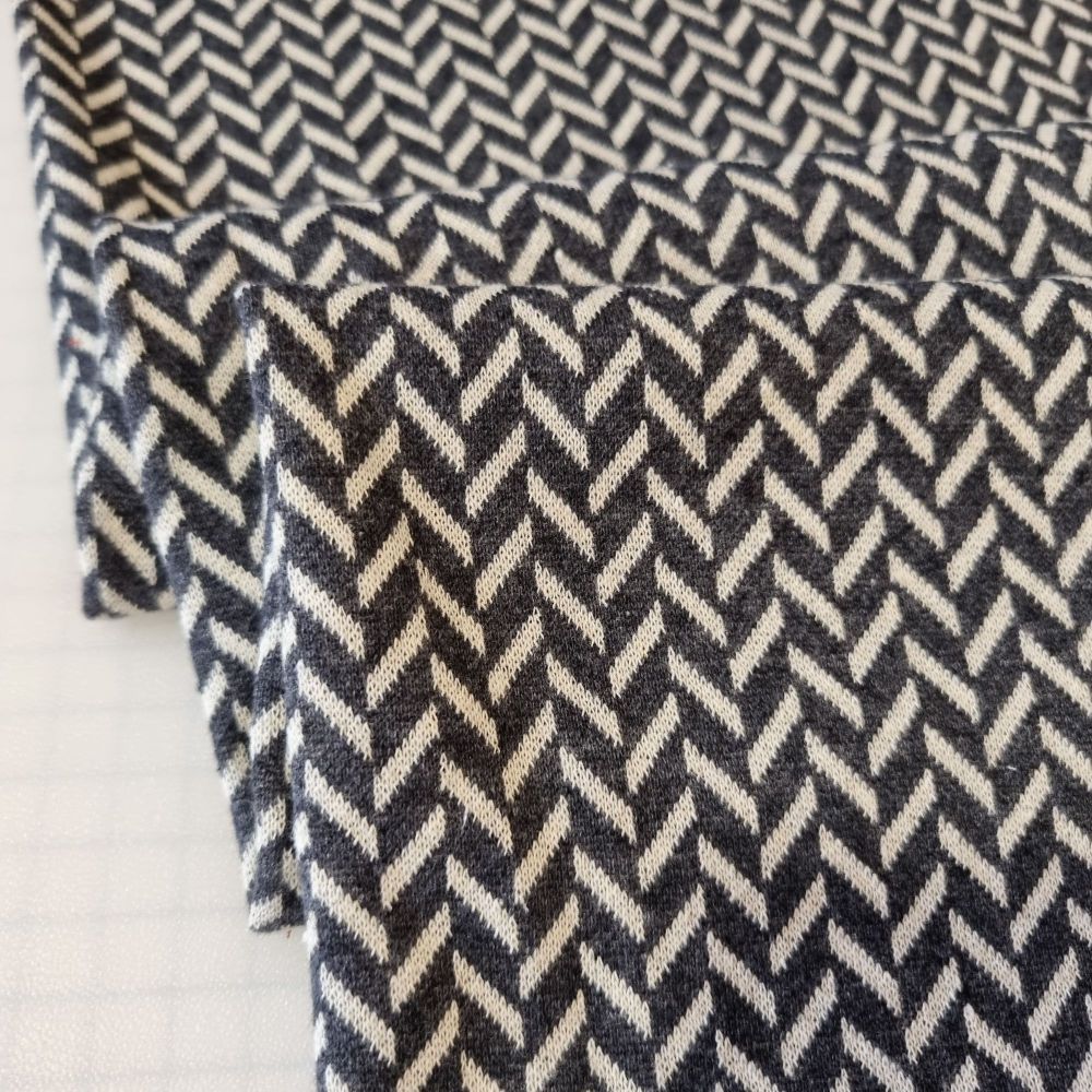 Knitted Jacquard Fabric Melange Grey