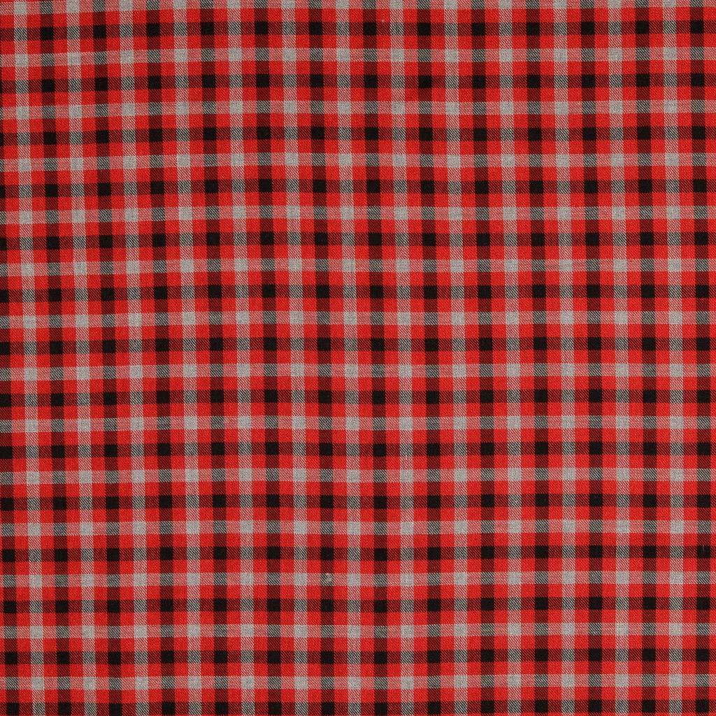 Soft Touch Check Viscose Fabric Red 