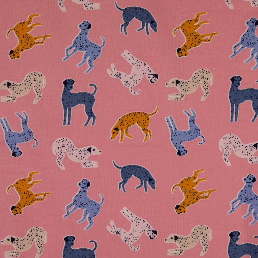 French Terry Fabric Dappy Dogs 
