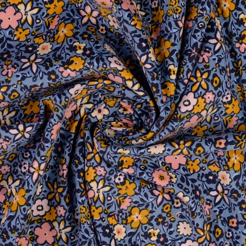 Babycord Fabric Flower Power 