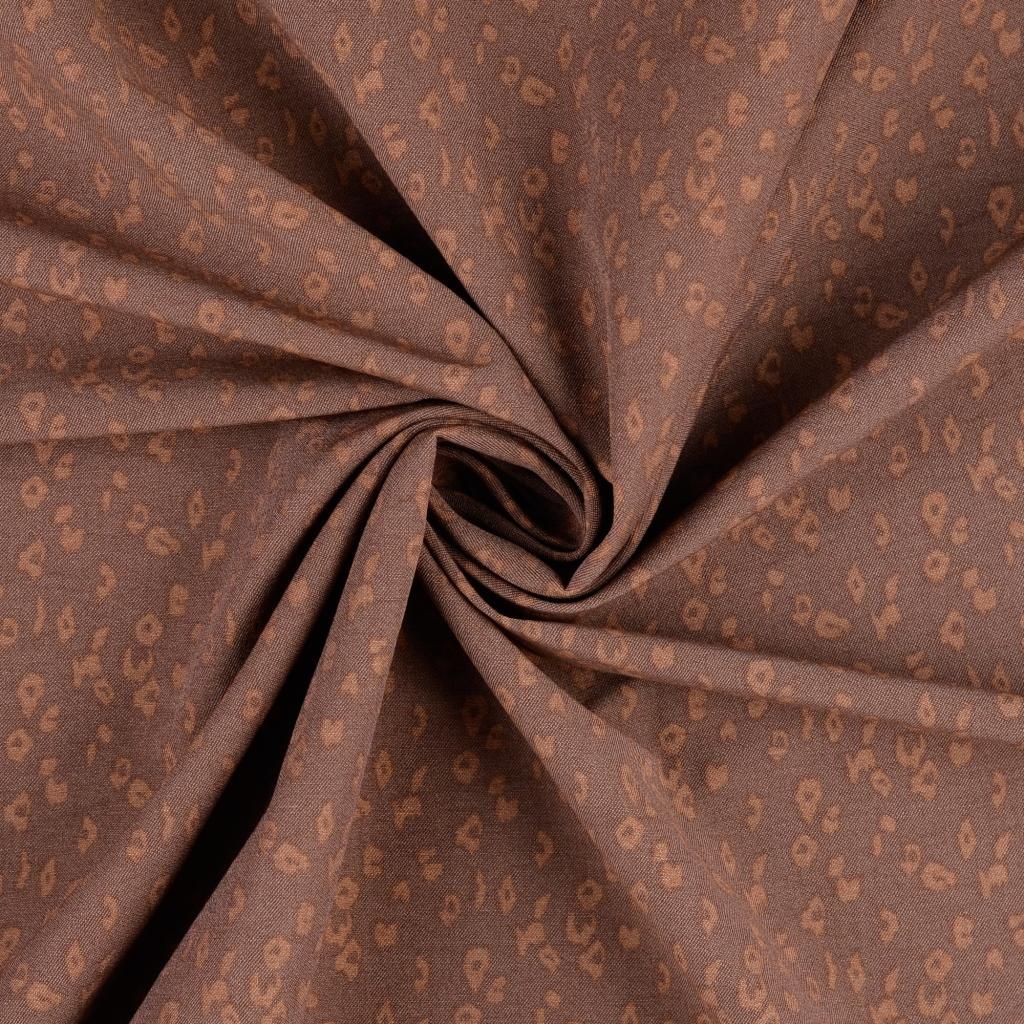 Stretch Bengaline Fabric Animal Print Chocolate 