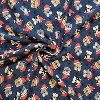 Christmas Cotton Jersey Fabric Dogs